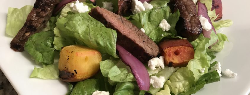 Maple Balsamic Steak and Peach Salad